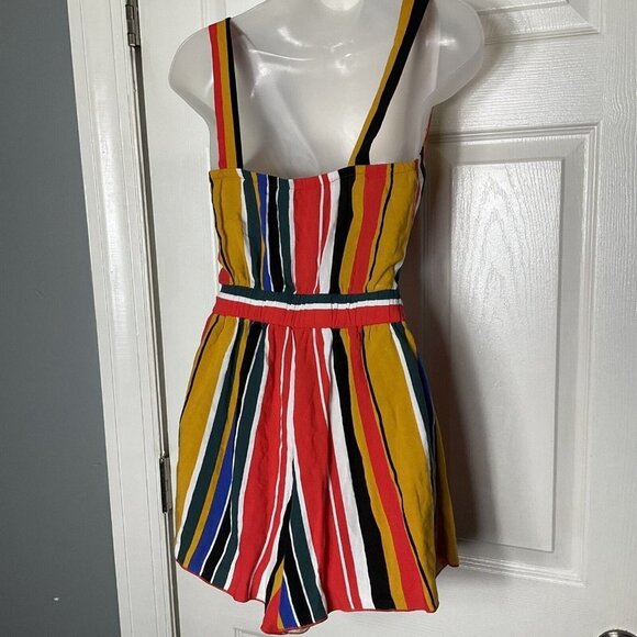 Windsor Colorful Striped Open Tie front One piece Romper Small S - Picture 6 of 11